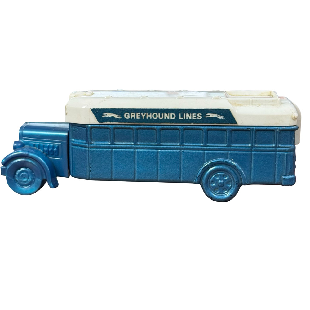 Avon Vintage 31' Greyhound Blue Bus Perfume Bottle Cologne Glass Empty